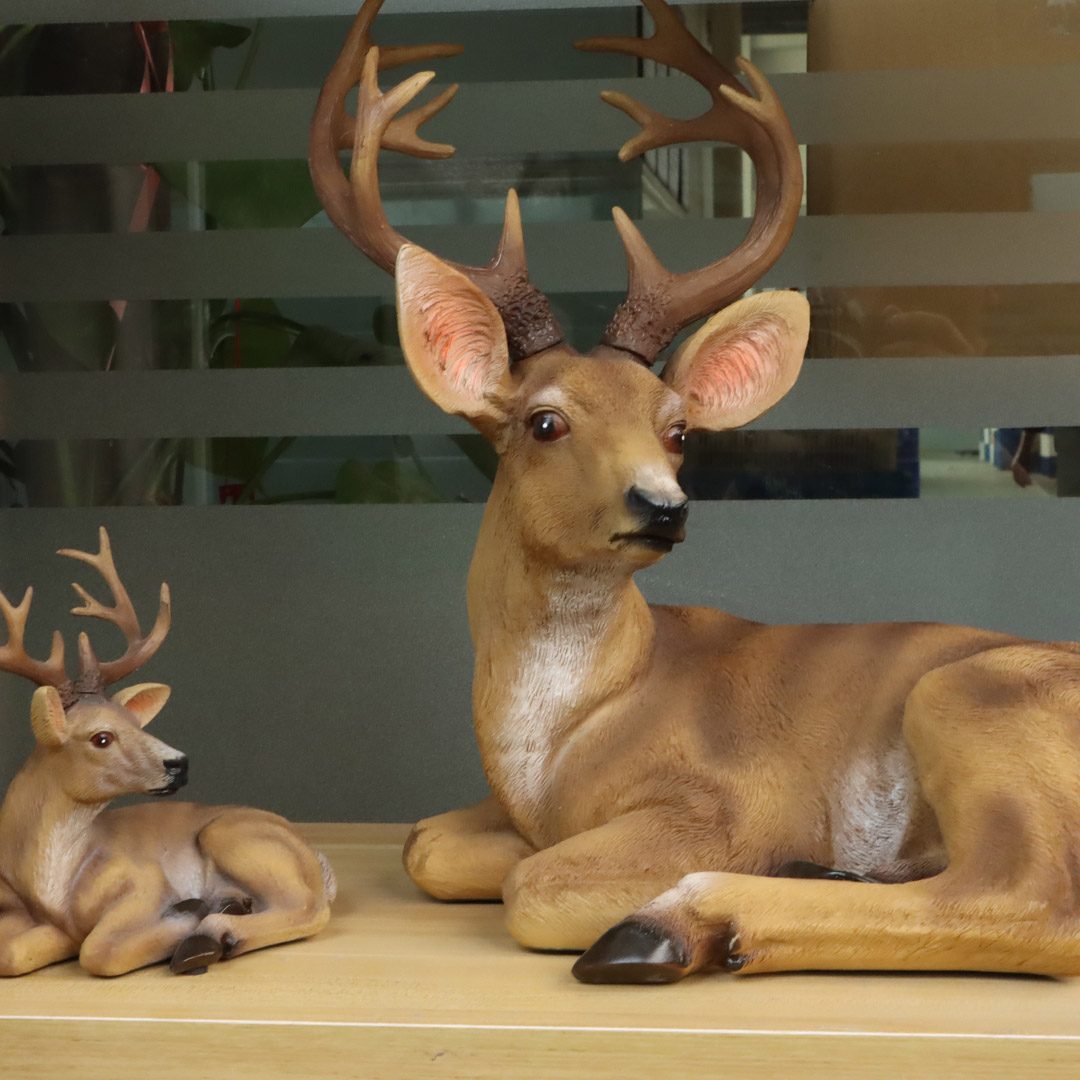 Big deer and mini deer resin crafts tabletop